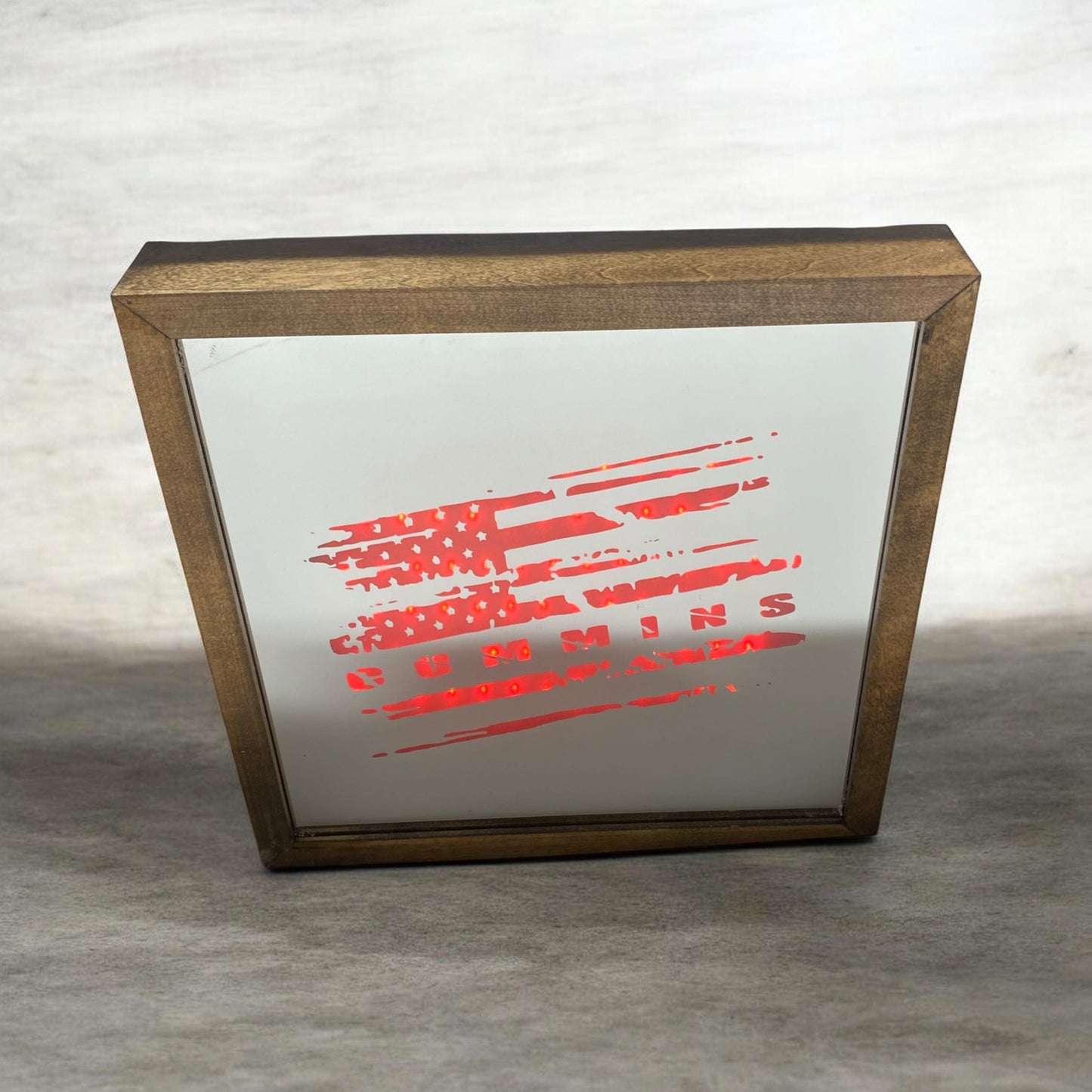 Cummins Flag Mirror Light Box