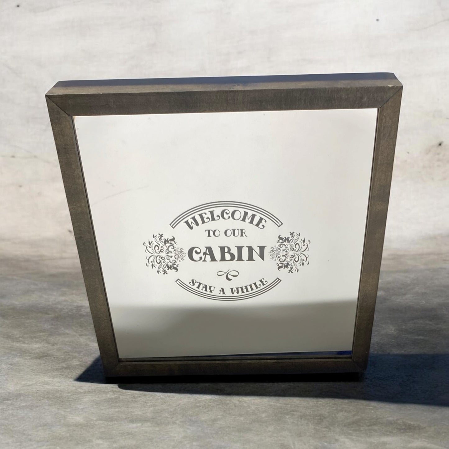 Welcome To Our Cabin Mirror Light Box