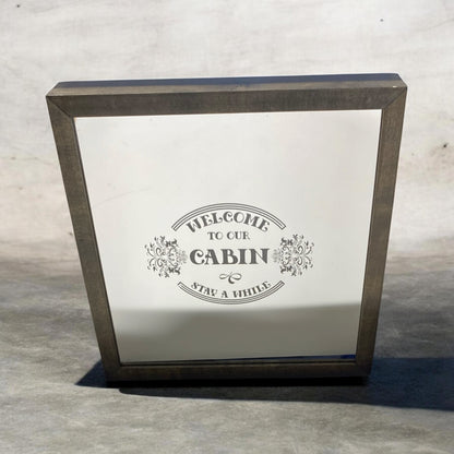 Welcome To Our Cabin Mirror Light Box