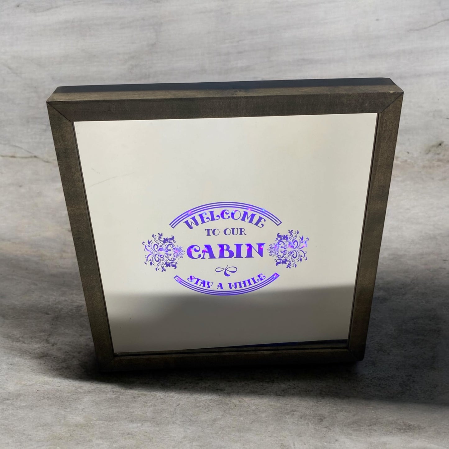 Welcome To Our Cabin Mirror Light Box
