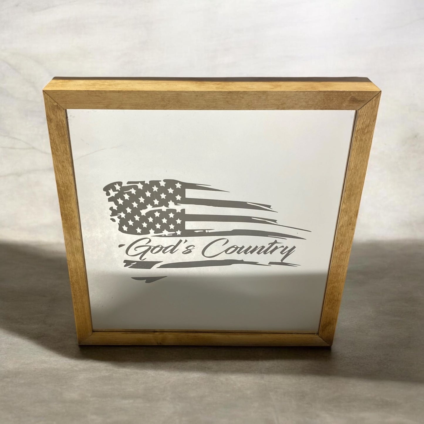God's Country Flag Mirror Light Box