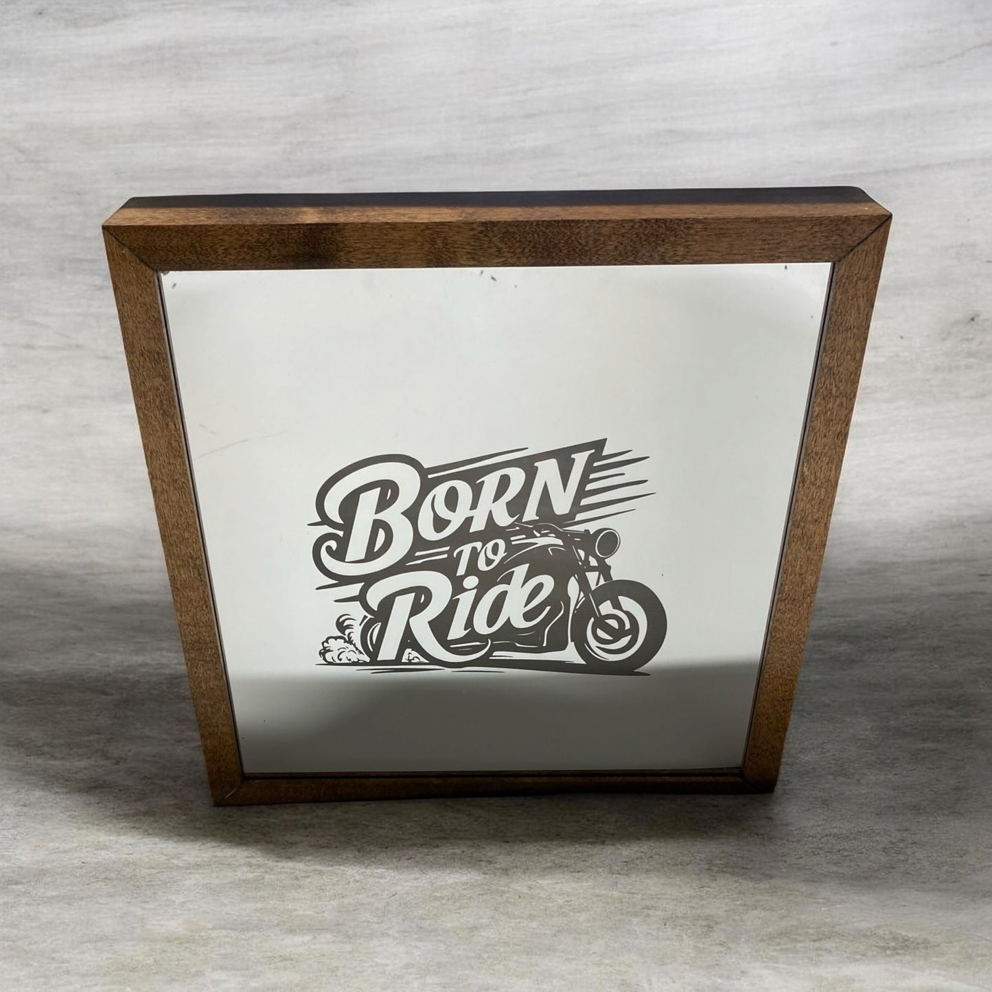 Born To Ride Mirror Light Box