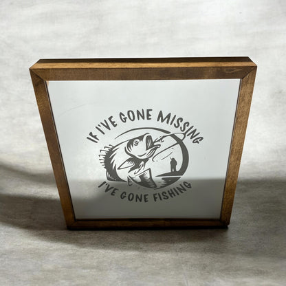 Gone Fishing Mirror Light Box