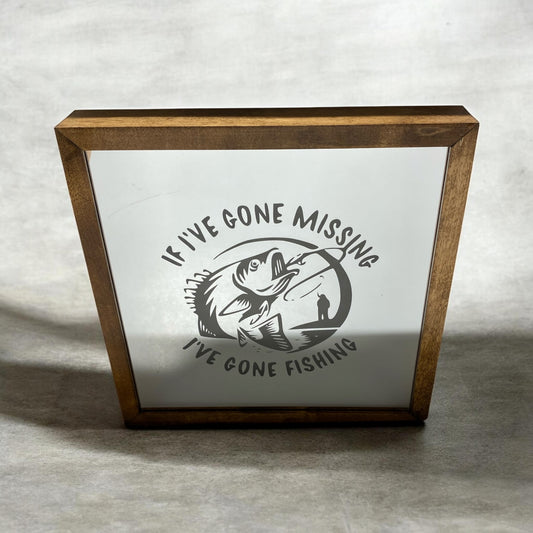 Gone Fishing Mirror Light Box