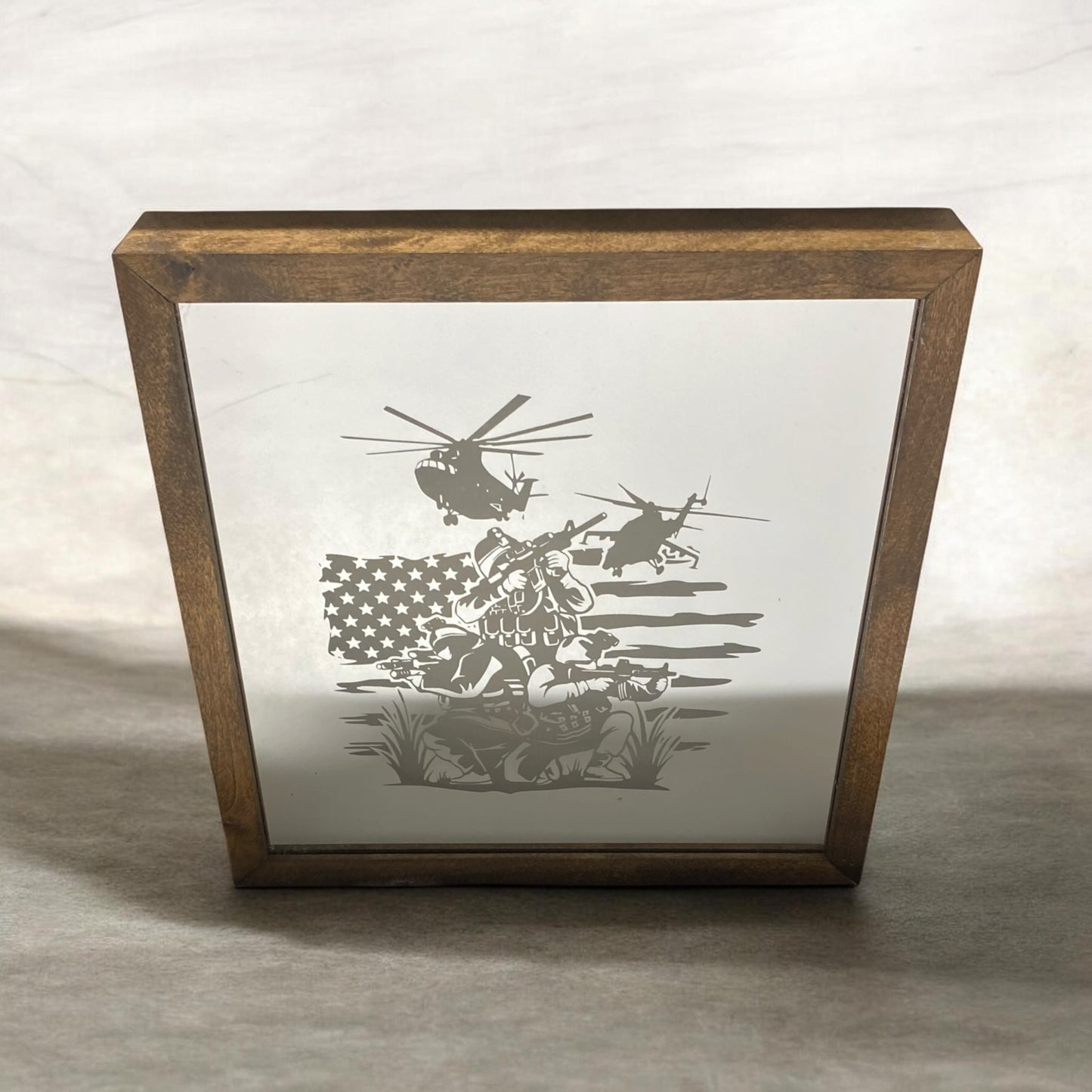Military Helicopter Mirror Light Box