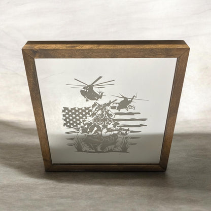 Military Helicopter Mirror Light Box