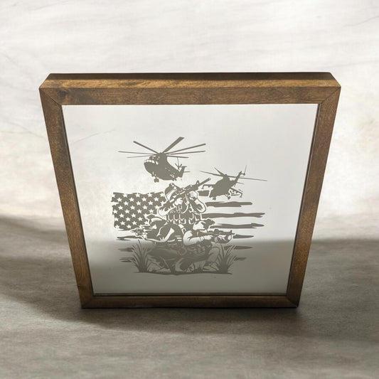 Military Helicopter Mirror Light Box