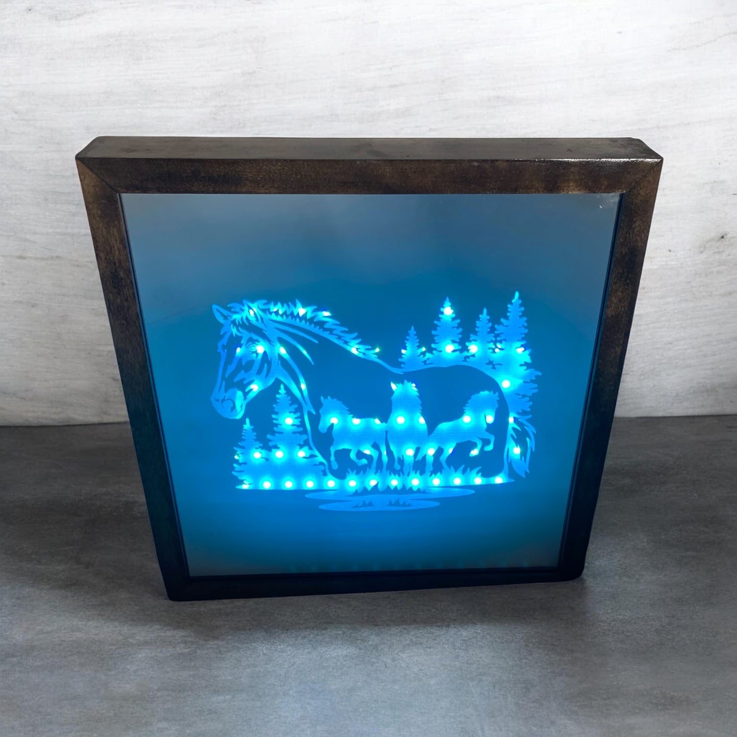 Horses Running Mirror Light Box