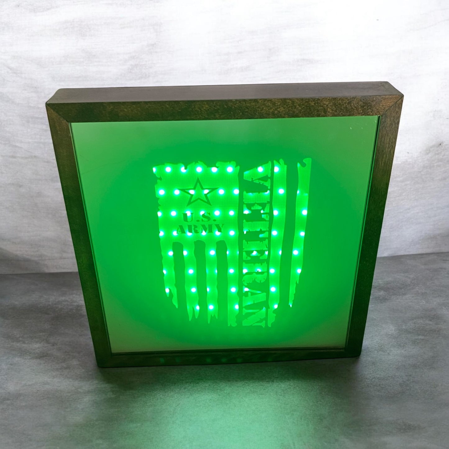 Army Veteran Flag Mirror Light Box