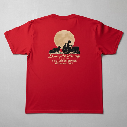 Doing It Wrong Dairy Enterprise T-Shirt (tan colored logo)