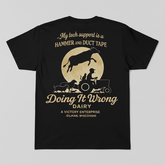 Doing It Wrong Dairy Tech Support Pocket T-Shirt