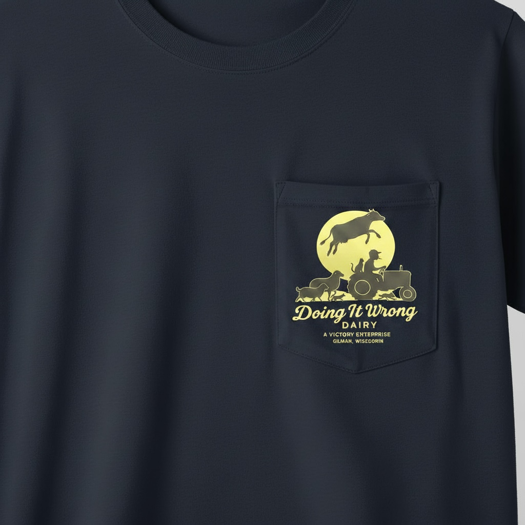 Doing It Wrong Dairy Tech Support Pocket T-Shirt