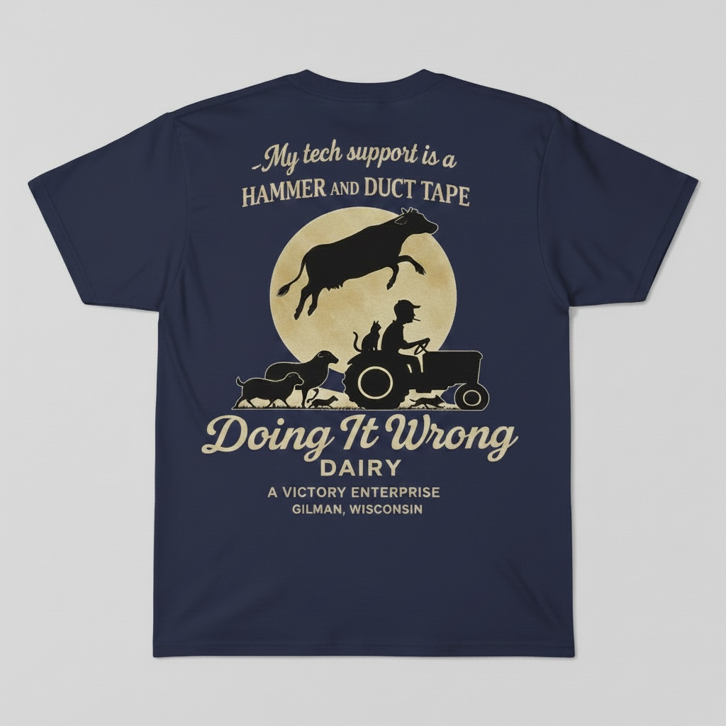 Doing It Wrong Dairy Tech Support Pocket T-Shirt