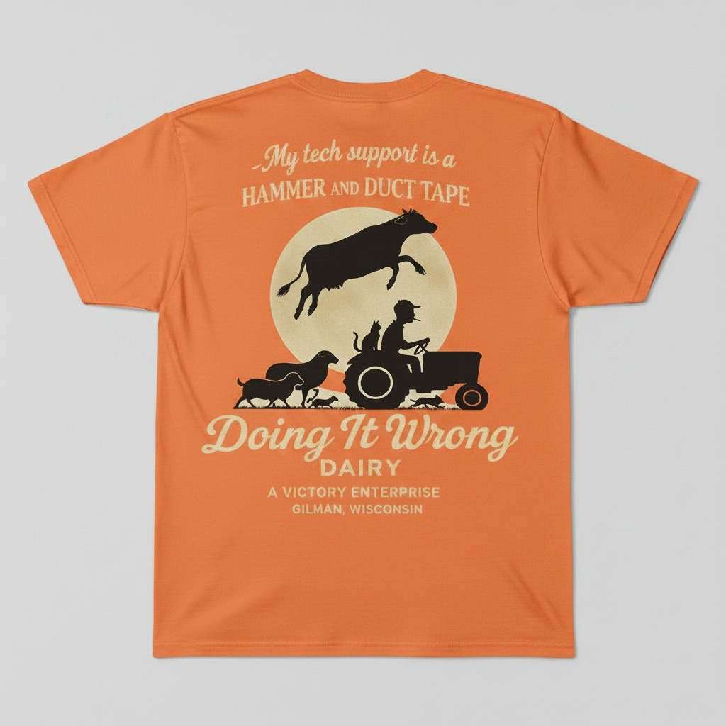 Doing It Wrong Dairy Tech Support Pocket T-Shirt