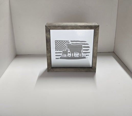 Cow/Calf Flag Mirror Light Box