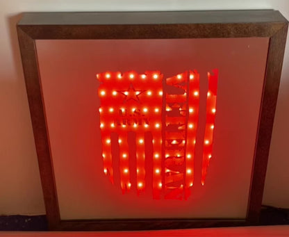 Army Veteran Flag Mirror Light Box