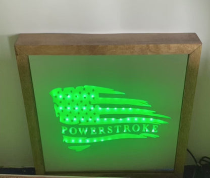 Powerstroke Flag Mirror Light Box