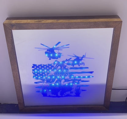 Military Helicopter Mirror Light Box