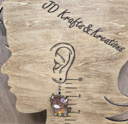 Wood Dangle Earrings- Highlander